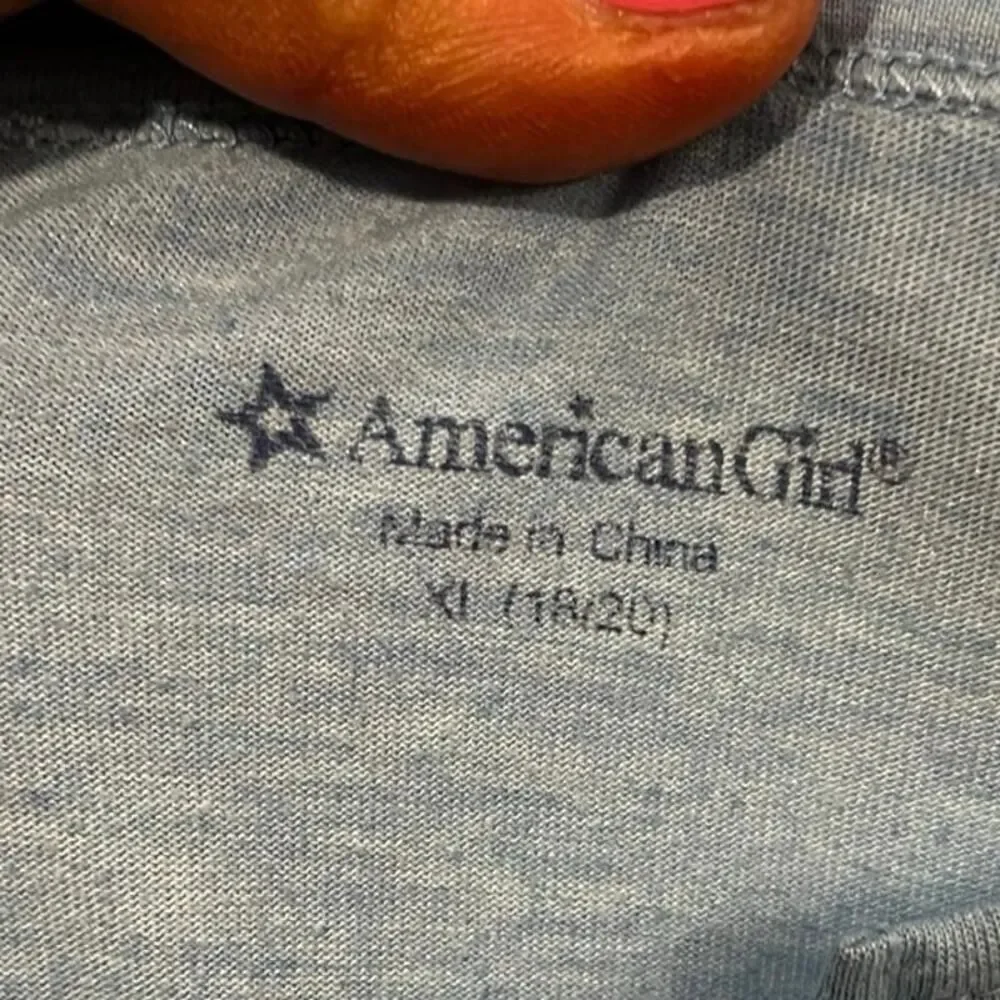 American Girl Youth Polar Bear Pajama Top Long Sleeve Pullover Blue Size XL